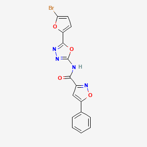 molecular formula C16H9BrN4O4 B2950131 N-[5-(5-bromofuran-2-yl)-1,3,4-oxadiazol-2-yl]-5-phenyl-1,2-oxazole-3-carboxamide CAS No. 1203009-74-8