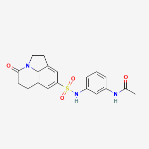 molecular formula C19H19N3O4S B2950153 N-(3-(4-oxo-2,4,5,6-tetrahydro-1H-pyrrolo[3,2,1-ij]quinoline-8-sulfonamido)phenyl)acetamide CAS No. 898463-19-9