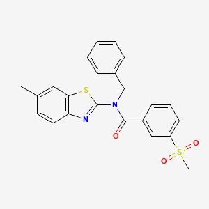 molecular formula C23H20N2O3S2 B2950178 N-benzyl-N-(6-methylbenzo[d]thiazol-2-yl)-3-(methylsulfonyl)benzamide CAS No. 899963-80-5