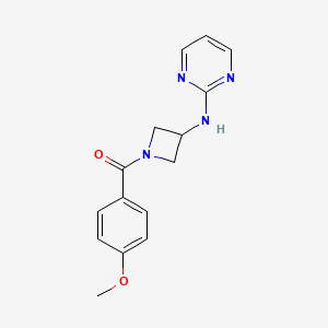 molecular formula C15H16N4O2 B2950214 N-[1-(4-methoxybenzoyl)azetidin-3-yl]pyrimidin-2-amine CAS No. 2034605-39-3