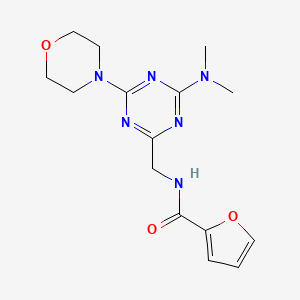 molecular formula C15H20N6O3 B2950223 N-((4-(dimethylamino)-6-morpholino-1,3,5-triazin-2-yl)methyl)furan-2-carboxamide CAS No. 2034210-14-3