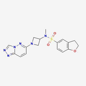 molecular formula C17H18N6O3S B2950270 N-methyl-N-(1-{[1,2,4]triazolo[4,3-b]pyridazin-6-yl}azetidin-3-yl)-2,3-dihydro-1-benzofuran-5-sulfonamide CAS No. 2197499-49-1