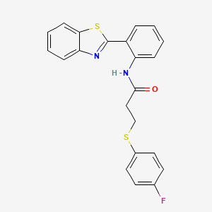 molecular formula C22H17FN2OS2 B2950275 N-(2-(benzo[d]thiazol-2-yl)phenyl)-3-((4-fluorophenyl)thio)propanamide CAS No. 896019-44-6