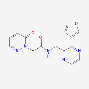 molecular formula C15H13N5O3 B2950304 N-((3-(furan-3-yl)pyrazin-2-yl)methyl)-2-(6-oxopyridazin-1(6H)-yl)acetamide CAS No. 2034316-18-0