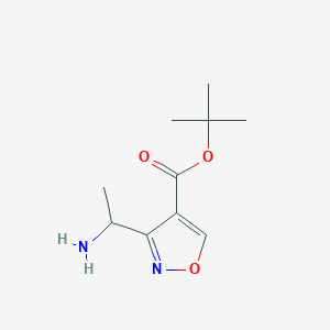 molecular formula C10H16N2O3 B2950313 Tert-butyl 3-(1-aminoethyl)-1,2-oxazole-4-carboxylate CAS No. 2287287-06-1