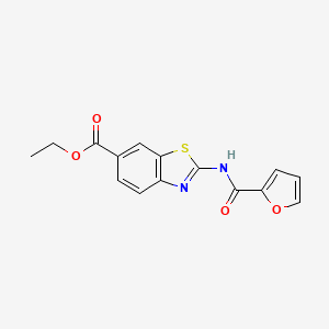 molecular formula C15H12N2O4S B2950324 ethyl 2-(furan-2-amido)-1,3-benzothiazole-6-carboxylate CAS No. 339219-85-1