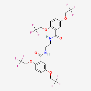 molecular formula C24H20F12N2O6 B2950339 N-(2-{[2,5-bis(2,2,2-trifluoroethoxy)benzoyl]amino}ethyl)-2,5-bis(2,2,2-trifluoroethoxy)benzenecarboxamide CAS No. 338395-40-7