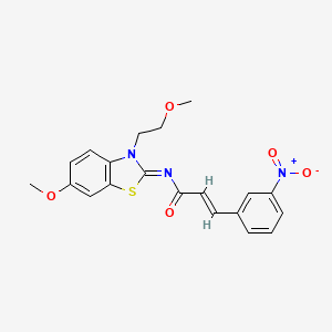 (2E,NZ)-N-(6-methoxy-3-(2-methoxyethyl)benzo[d]thiazol-2(3H)-ylidene)-3-(3-nitrophenyl)acrylamide