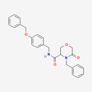 molecular formula C26H26N2O4 B2950380 4-benzyl-N-(4-(benzyloxy)benzyl)-5-oxomorpholine-3-carboxamide CAS No. 1351584-64-9
