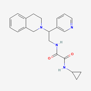 molecular formula C21H24N4O2 B2950391 N-cyclopropyl-N'-[2-(pyridin-3-yl)-2-(1,2,3,4-tetrahydroisoquinolin-2-yl)ethyl]ethanediamide CAS No. 903257-26-1
