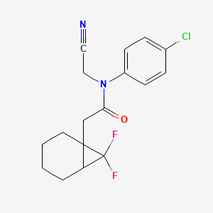 N-(4-Chlorophenyl)-N-(cyanomethyl)-2-(7,7-difluoro-1-bicyclo[4.1.0]heptanyl)acetamide