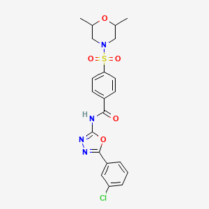 N-(5-(3-chlorophenyl)-1,3,4-oxadiazol-2-yl)-4-((2,6-dimethylmorpholino)sulfonyl)benzamide