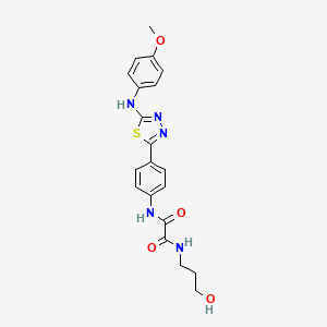 N1-(3-hydroxypropyl)-N2-(4-(5-((4-methoxyphenyl)amino)-1,3,4-thiadiazol-2-yl)phenyl)oxalamide