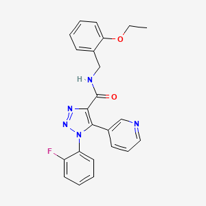 molecular formula C23H20FN5O2 B2950447 N-[(2-ethoxyphenyl)methyl]-1-(2-fluorophenyl)-5-(pyridin-3-yl)-1H-1,2,3-triazole-4-carboxamide CAS No. 1251680-52-0