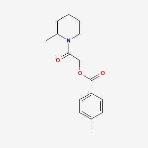 molecular formula C16H21NO3 B2950455 2-(2-Methylpiperidin-1-yl)-2-oxoethyl 4-methylbenzoate CAS No. 1260915-91-0