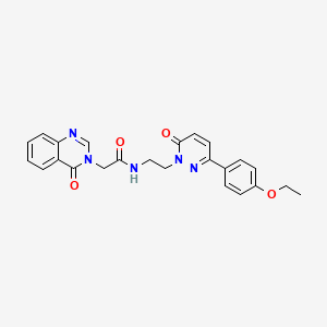 molecular formula C24H23N5O4 B2950485 N-(2-(3-(4-ethoxyphenyl)-6-oxopyridazin-1(6H)-yl)ethyl)-2-(4-oxoquinazolin-3(4H)-yl)acetamide CAS No. 1219913-08-2