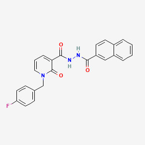 molecular formula C24H18FN3O3 B2950495 N'-(2-naphthoyl)-1-(4-fluorobenzyl)-2-oxo-1,2-dihydropyridine-3-carbohydrazide CAS No. 1105243-20-6