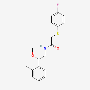 B2950547 2-((4-fluorophenyl)thio)-N-(2-methoxy-2-(o-tolyl)ethyl)acetamide CAS No. 1797898-11-3