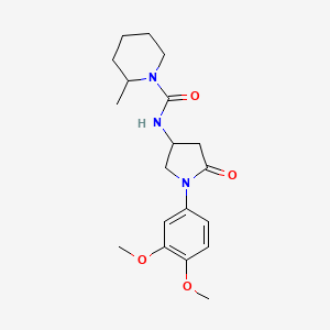 molecular formula C19H27N3O4 B2950572 N-[1-(3,4-dimethoxyphenyl)-5-oxopyrrolidin-3-yl]-2-methylpiperidine-1-carboxamide CAS No. 894044-00-9