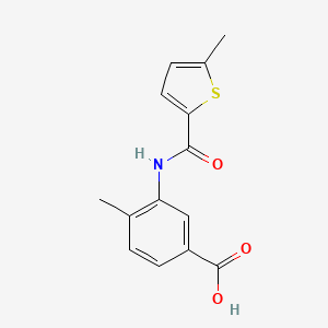 molecular formula C14H13NO3S B2950602 4-Methyl-3-(5-methylthiophene-2-carboxamido)benzoic acid CAS No. 903817-59-4