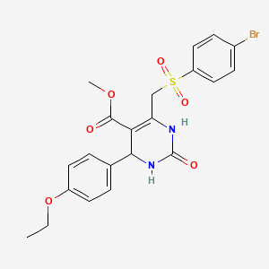 molecular formula C21H21BrN2O6S B2950648 methyl 6-[(4-bromobenzenesulfonyl)methyl]-4-(4-ethoxyphenyl)-2-oxo-1,2,3,4-tetrahydropyrimidine-5-carboxylate CAS No. 931744-61-5
