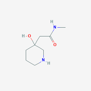 molecular formula C8H16N2O2 B2950674 2-(3-hydroxypiperidin-3-yl)-N-methylacetamide CAS No. 1785104-32-6