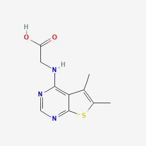 molecular formula C10H11N3O2S B2950699 (5,6-Dimethyl-thieno[2,3-d]pyrimidin-4-ylamino)-acetic acid CAS No. 384353-04-2