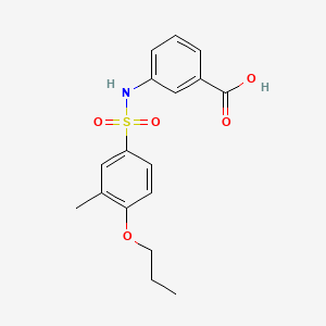 molecular formula C17H19NO5S B2950708 3-{[(3-Methyl-4-propoxyphenyl)sulfonyl]amino}benzoic acid CAS No. 1018128-57-8