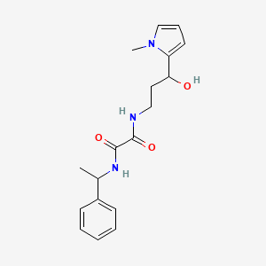 molecular formula C18H23N3O3 B2950711 N-[3-hydroxy-3-(1-methyl-1H-pyrrol-2-yl)propyl]-N'-(1-phenylethyl)ethanediamide CAS No. 1795305-43-9