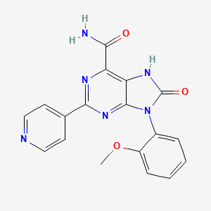 molecular formula C18H14N6O3 B2950721 9-(2-methoxyphenyl)-8-oxo-2-(pyridin-4-yl)-8,9-dihydro-7H-purine-6-carboxamide CAS No. 869069-51-2