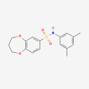 molecular formula C17H19NO4S B2950723 N-(3,5-dimethylphenyl)-3,4-dihydro-2H-1,5-benzodioxepine-7-sulfonamide CAS No. 941928-41-2