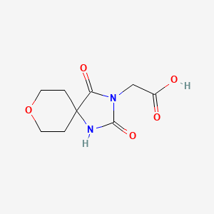 molecular formula C9H12N2O5 B2950748 (2,4-Dioxo-8-oxa-1,3-diaza-spiro[4.5]dec-3-yl)-acetic acid CAS No. 1155106-03-8