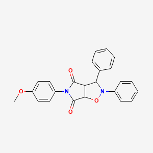 molecular formula C24H20N2O4 B2950751 5-(4-methoxyphenyl)-2,3-diphenyl-hexahydro-2H-pyrrolo[3,4-d][1,2]oxazole-4,6-dione CAS No. 470469-26-2