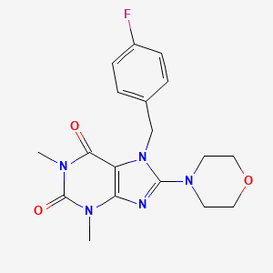B2950807 7-(4-fluorobenzyl)-1,3-dimethyl-8-morpholino-1H-purine-2,6(3H,7H)-dione CAS No. 364616-66-0