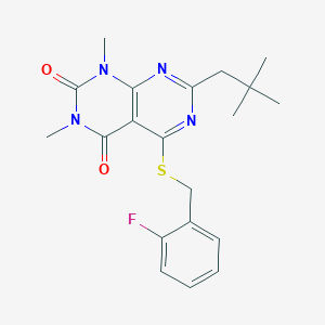 5-((2-fluorobenzyl)thio)-1,3-dimethyl-7-neopentylpyrimido[4,5-d]pyrimidine-2,4(1H,3H)-dione