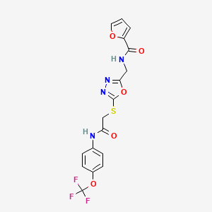 molecular formula C17H13F3N4O5S B2950815 N-({5-[({[4-(TRIFLUOROMETHOXY)PHENYL]CARBAMOYL}METHYL)SULFANYL]-1,3,4-OXADIAZOL-2-YL}METHYL)FURAN-2-CARBOXAMIDE CAS No. 851862-30-1