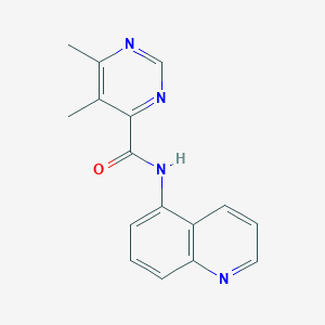 molecular formula C16H14N4O B2950818 5,6-dimethyl-N-(quinolin-5-yl)pyrimidine-4-carboxamide CAS No. 2415564-23-5