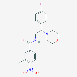 molecular formula C20H22FN3O4 B2950821 N-(2-(4-fluorophenyl)-2-morpholinoethyl)-3-methyl-4-nitrobenzamide CAS No. 941940-77-8