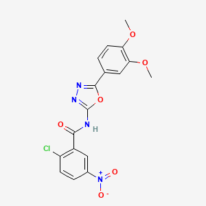 2-chloro-N-[5-(3,4-dimethoxyphenyl)-1,3,4-oxadiazol-2-yl]-5-nitrobenzamide