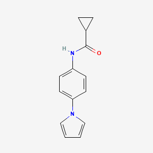 molecular formula C14H14N2O B2950841 N-[4-(1H-pyrrol-1-yl)phenyl]cyclopropanecarboxamide CAS No. 383146-11-0