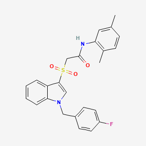 molecular formula C25H23FN2O3S B2950884 N-(2,5-dimethylphenyl)-2-({1-[(4-fluorophenyl)methyl]-1H-indol-3-yl}sulfonyl)acetamide CAS No. 686744-09-2