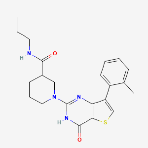 B2950940 1-[7-(2-methylphenyl)-4-oxo-3,4-dihydrothieno[3,2-d]pyrimidin-2-yl]-N-propylpiperidine-3-carboxamide CAS No. 1242956-93-9