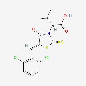 2-[(5Z)-5-[(2,6-dichlorophenyl)methylidene]-4-oxo-2-sulfanylidene-1,3-thiazolidin-3-yl]-3-methylbutanoic acid