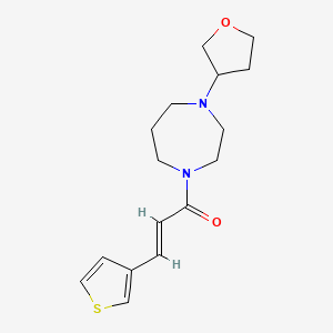 molecular formula C16H22N2O2S B2950955 (E)-1-(4-(tetrahydrofuran-3-yl)-1,4-diazepan-1-yl)-3-(thiophen-3-yl)prop-2-en-1-one CAS No. 2321332-09-4