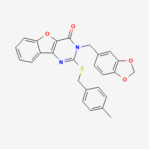 3-(1,3-benzodioxol-5-ylmethyl)-2-[(4-methylbenzyl)sulfanyl][1]benzofuro[3,2-d]pyrimidin-4(3H)-one