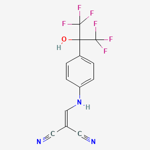 (((4-(2,2,2-Trifluoro-1-hydroxy-1-(trifluoromethyl)ethyl)phenyl)amino)methylene)methane-1,1-dicarbonitrile