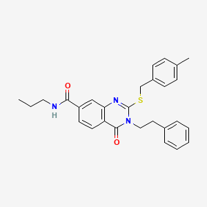 2-((4-methylbenzyl)thio)-4-oxo-3-phenethyl-N-propyl-3,4-dihydroquinazoline-7-carboxamide