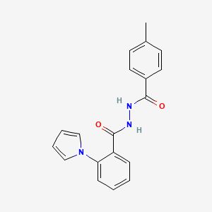 molecular formula C19H17N3O2 B2950967 N'-(4-methylbenzoyl)-2-(1H-pyrrol-1-yl)benzenecarbohydrazide CAS No. 478062-97-4