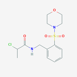 2-Chloro-N-[(2-morpholin-4-ylsulfonylphenyl)methyl]propanamide