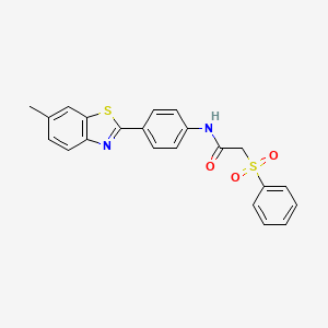 2-(benzenesulfonyl)-N-[4-(6-methyl-1,3-benzothiazol-2-yl)phenyl]acetamide
